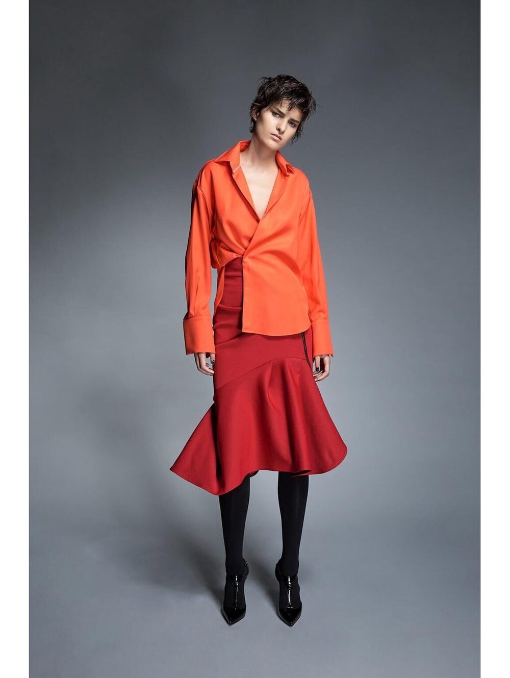 Maticevski Quill Flirt Skirt Asymmetric Runway PF19 AU 6